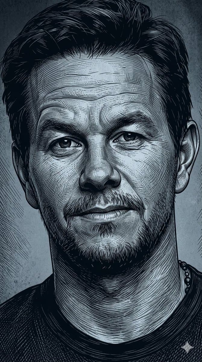 Dark Monochrome Illustration Style Prompt with Reference Photo — example 1