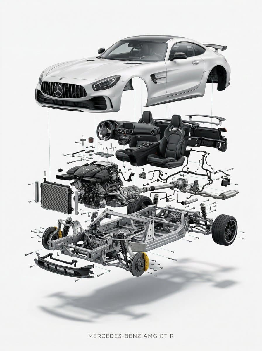 Exploded View Car Advertisement — example 2