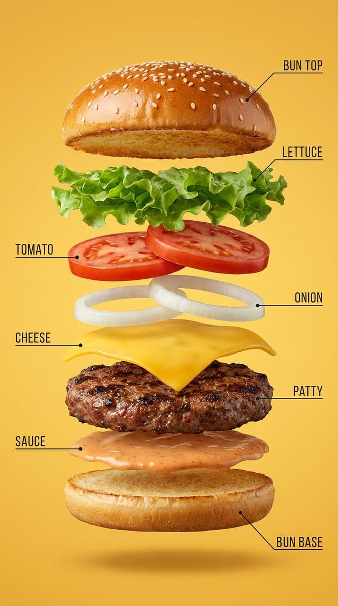 Vertical Exploded Food Infographic — example 1
