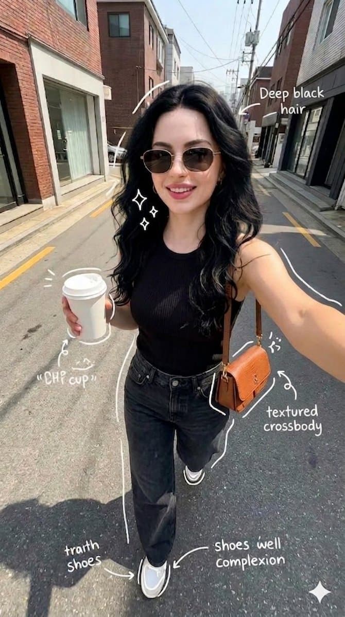 Street Style Selfie with Doodles — example 1