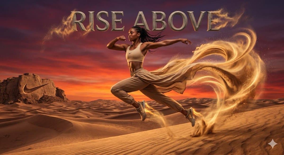 Surreal desert athletic campaign β example 1