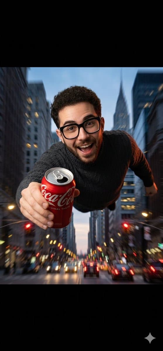 Dynamic Coca-Cola Supermen Prompt — example 1