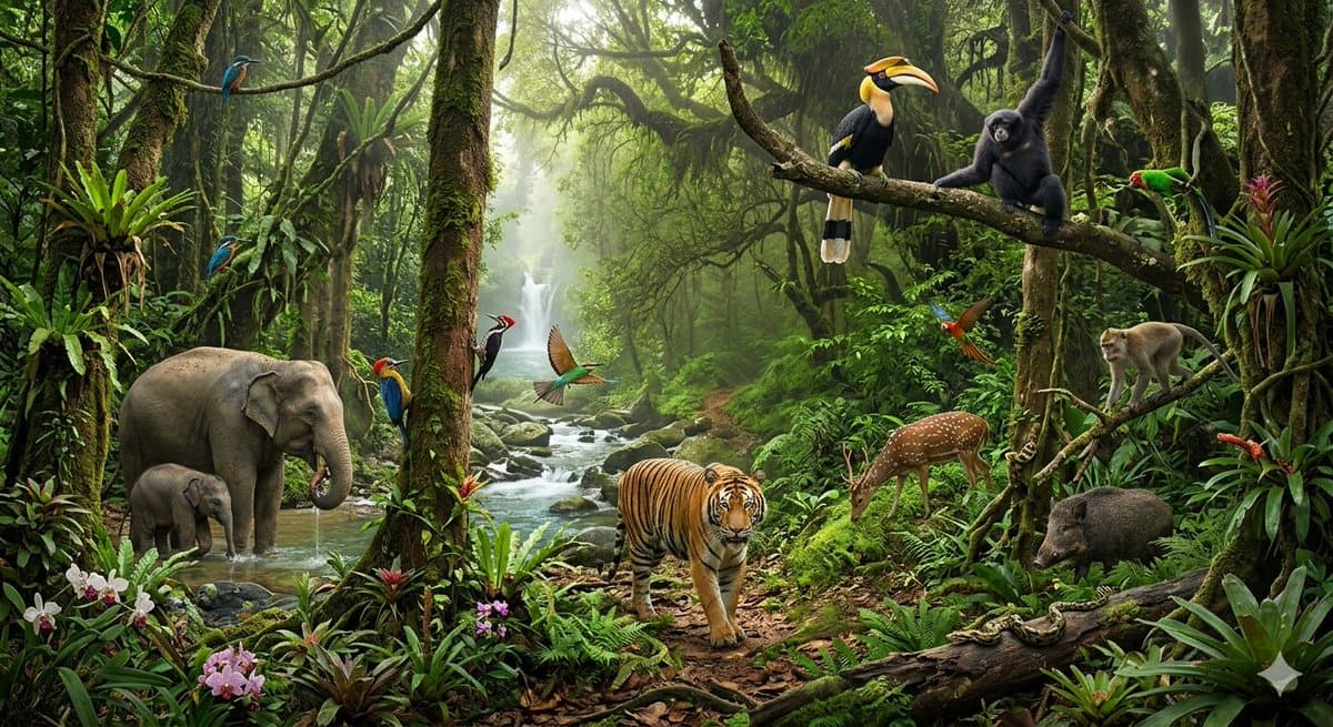Tropical Rainforest Wildlife Ecosystem β example 1