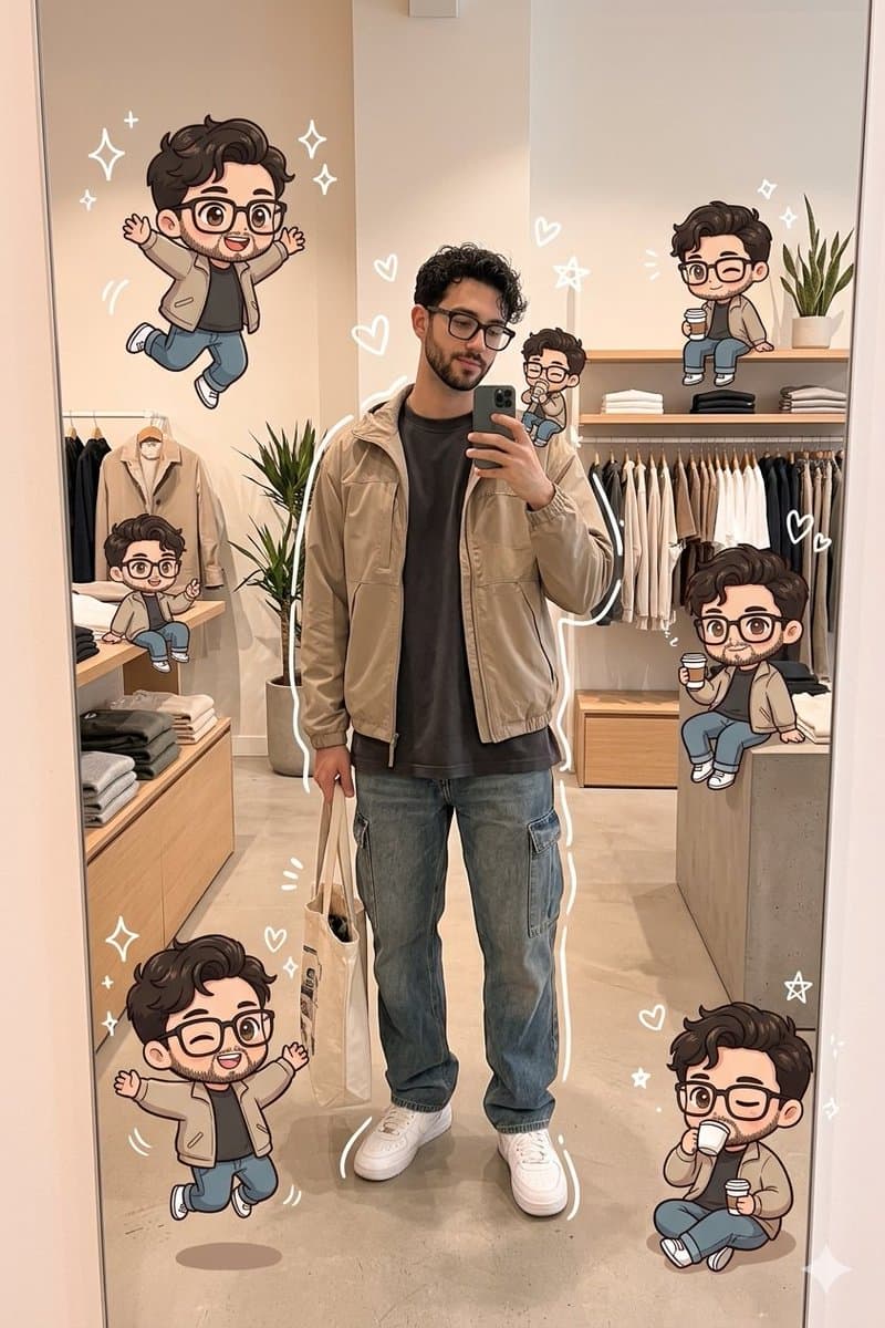 Kawaii Chibi Mirror Selfie — example 1
