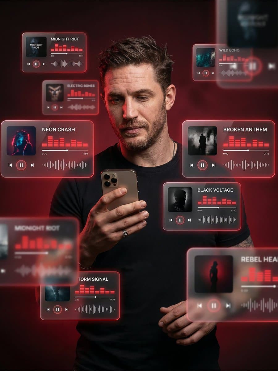Futuristic Music UI Poster — example 1