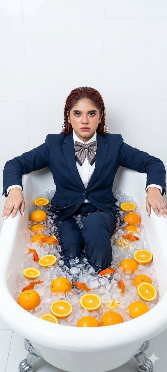 Surreal Bathtub Oranges Portrait — example 1