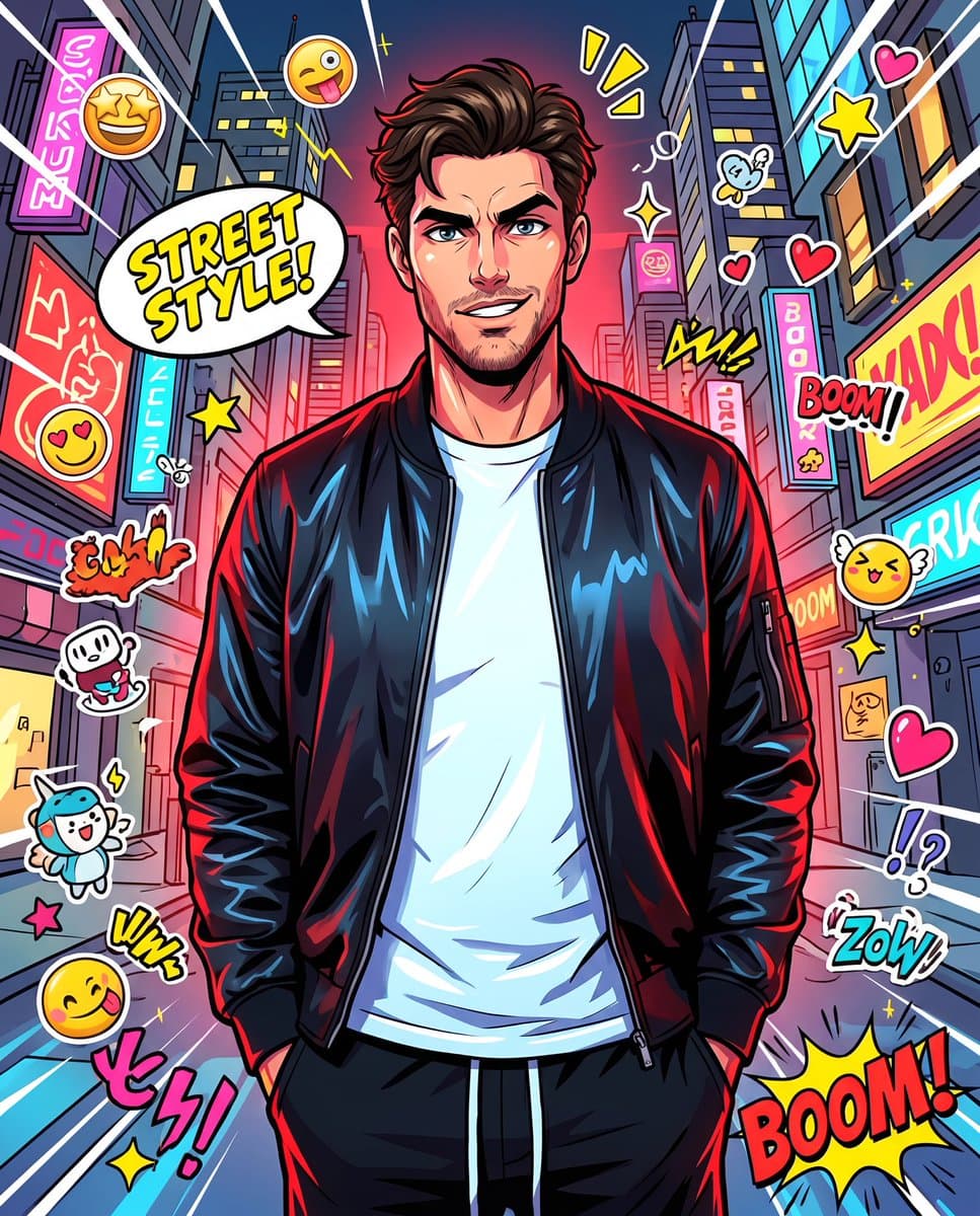 Anime Street Illustration Transformation — example 1
