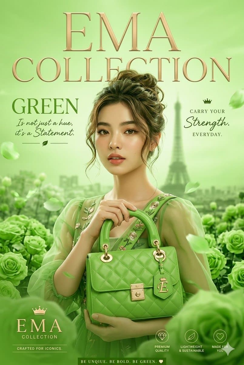 Green Fashion Advertisement Magazine Cover — example 1