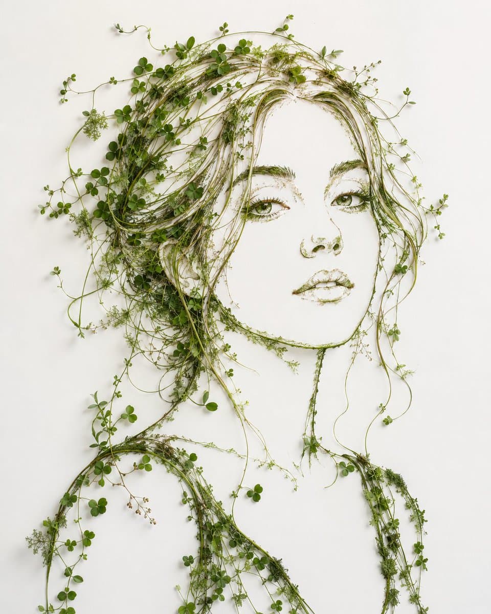 Minimalist Botanical Wall Art Portrait — example 1