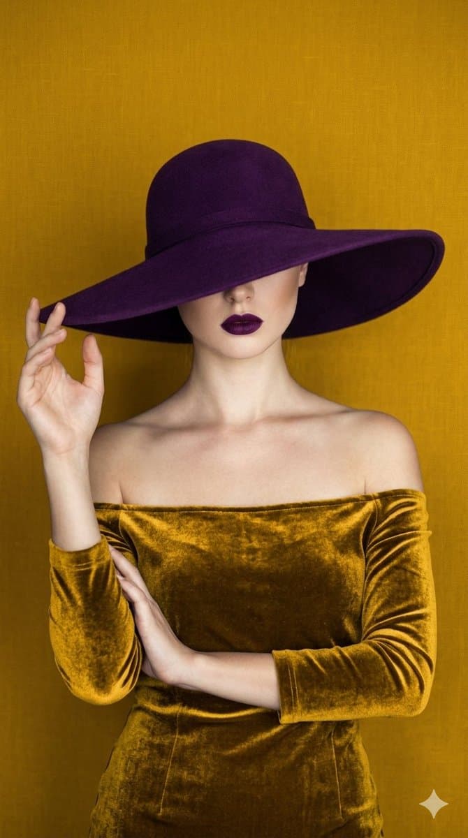 Minimalist Gold Velvet Portrait — example 1
