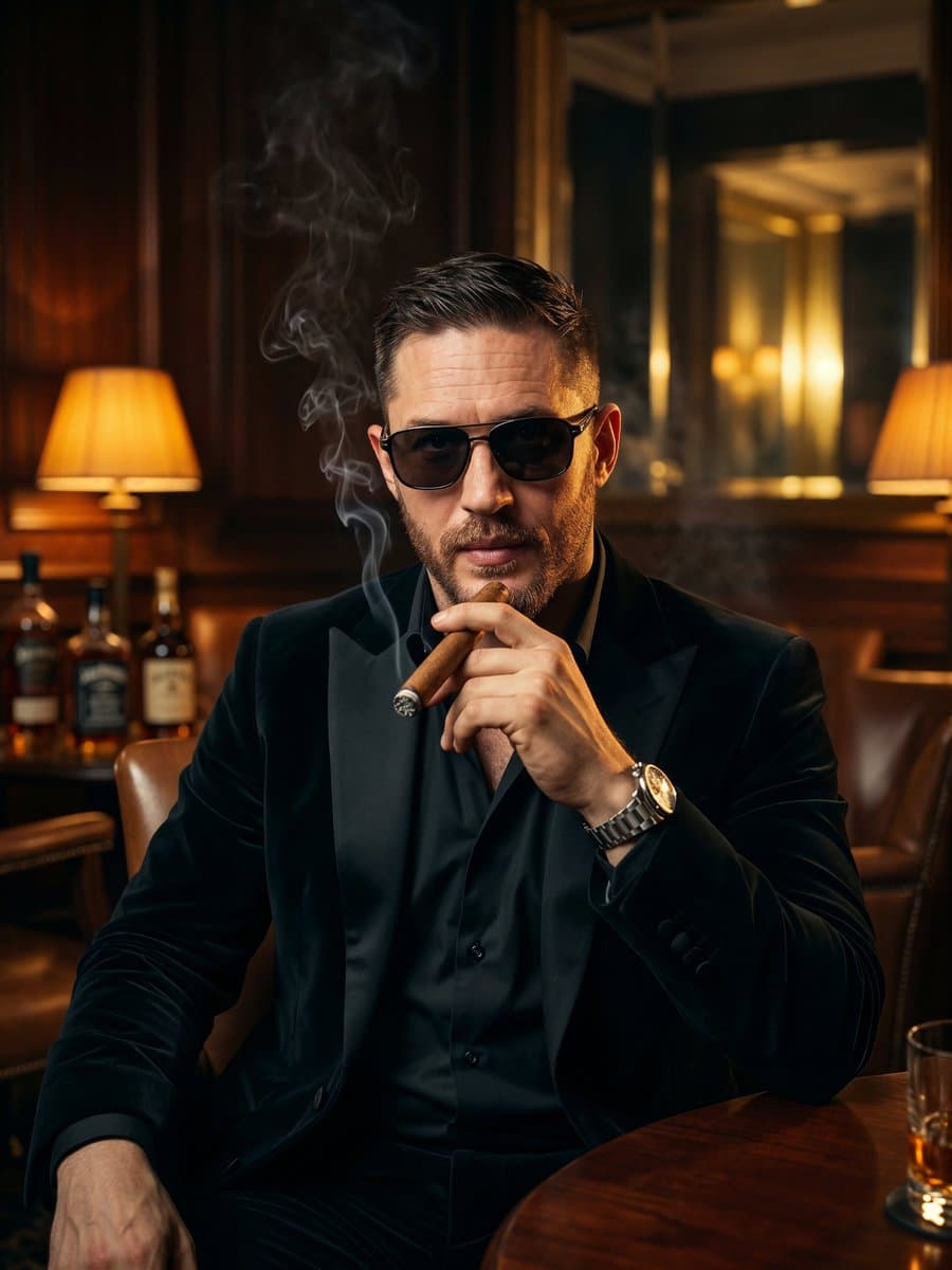 Cinematic Noir Crime Boss Portrait — example 1
