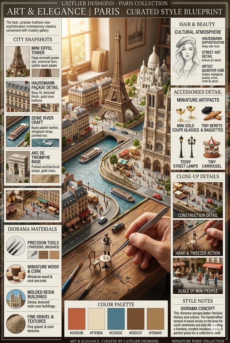 Parisian Diorama Infographic Blueprint — example 1