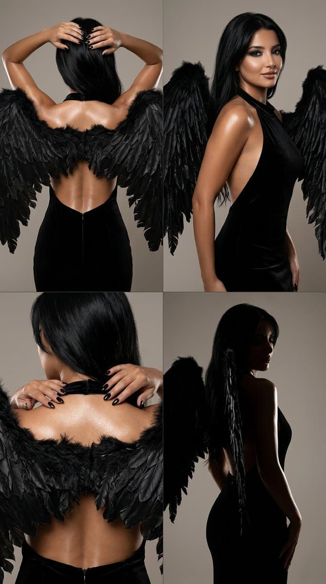 Fallen Angel Fashion Editorial Grid — example 1
