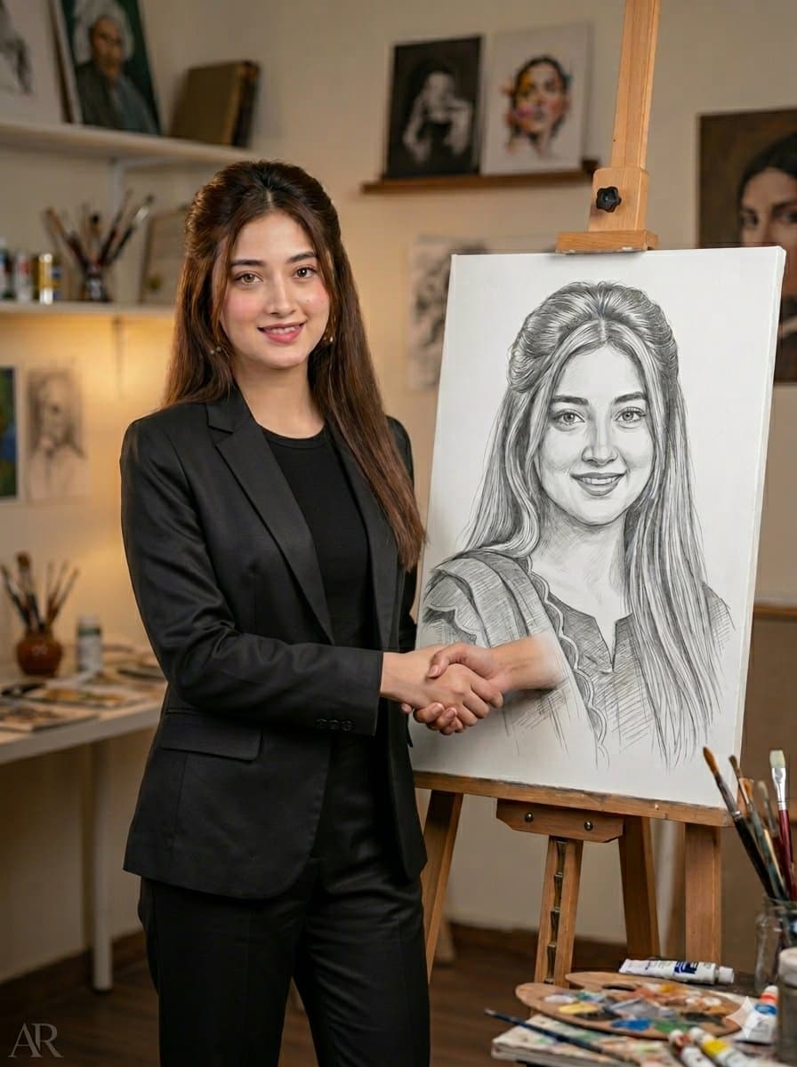 Artist Studio Portrait Transformation — example 1