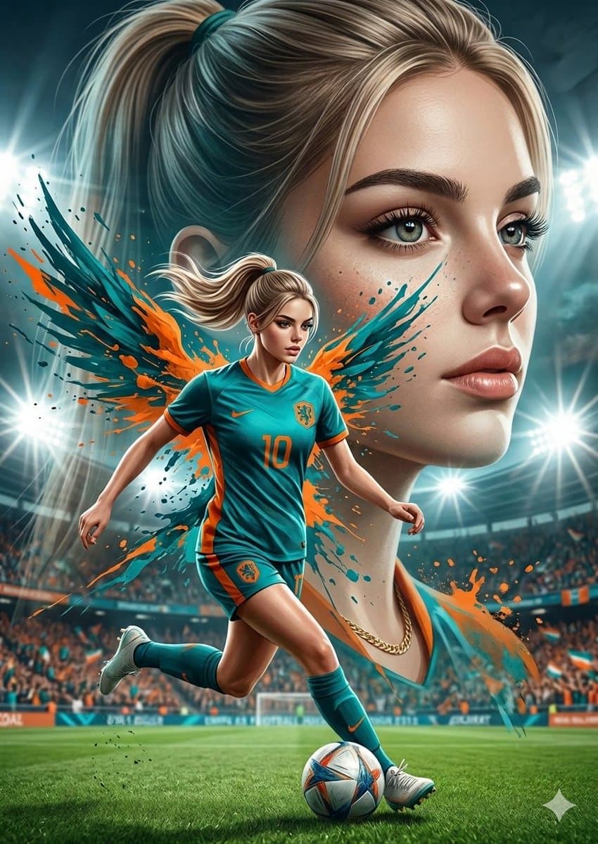 Double Exposure Football Poster — example 1