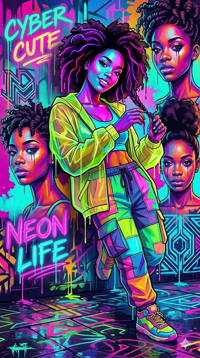 Cyberwave Pop-Art Illustration — example 1