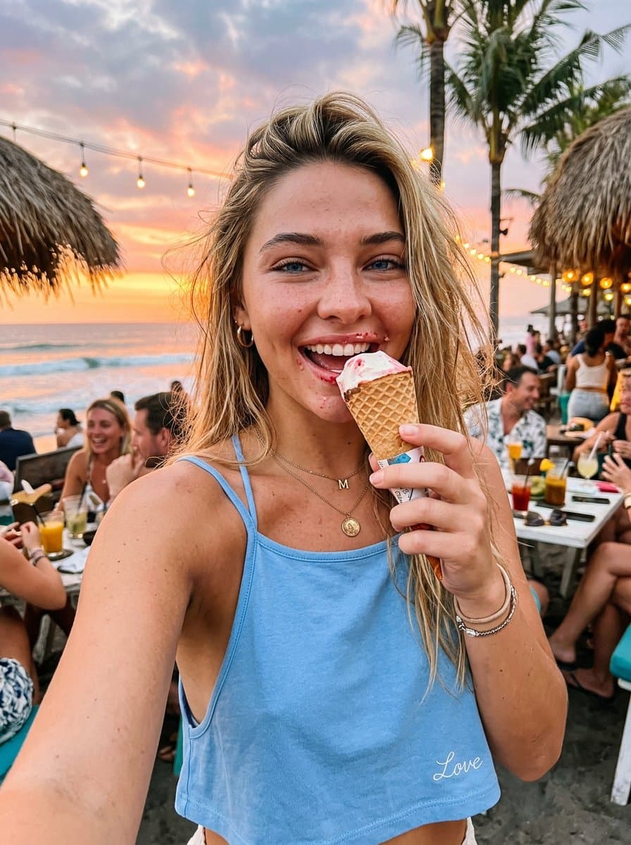 Candid Smartphone Vacation Selfie ā example 1