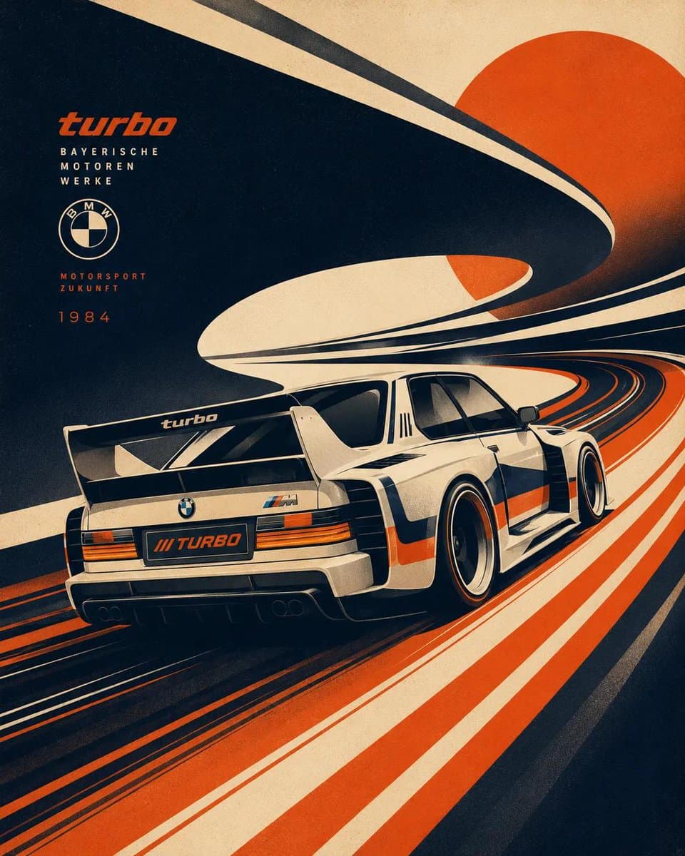 Futurist Retro Vehicle Illustration — example 1