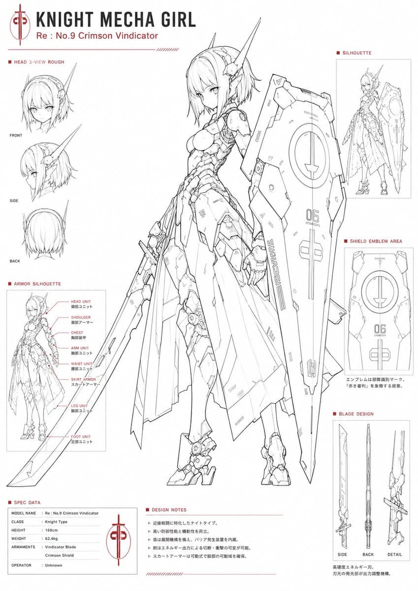 Knight Mecha Girl Model Kit Style — example 2