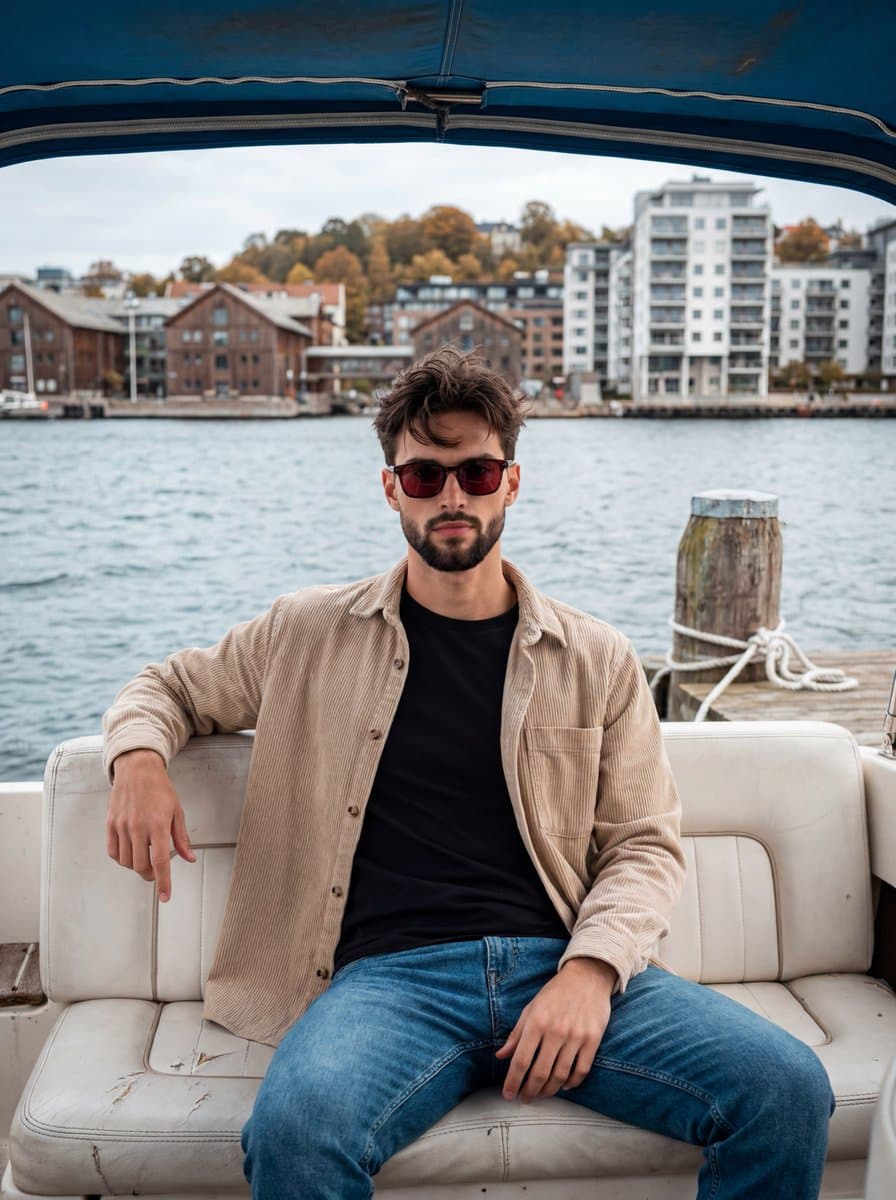 Casual Maritime Waterfront Portrait — example 1