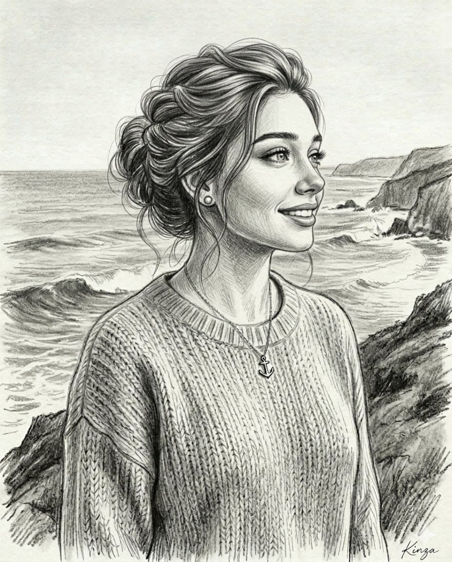 Vintage Graphite Pencil Portrait β example 1