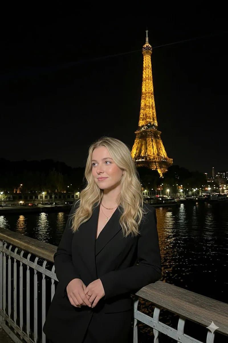 Paris River Bank Flash Portrait — example 1