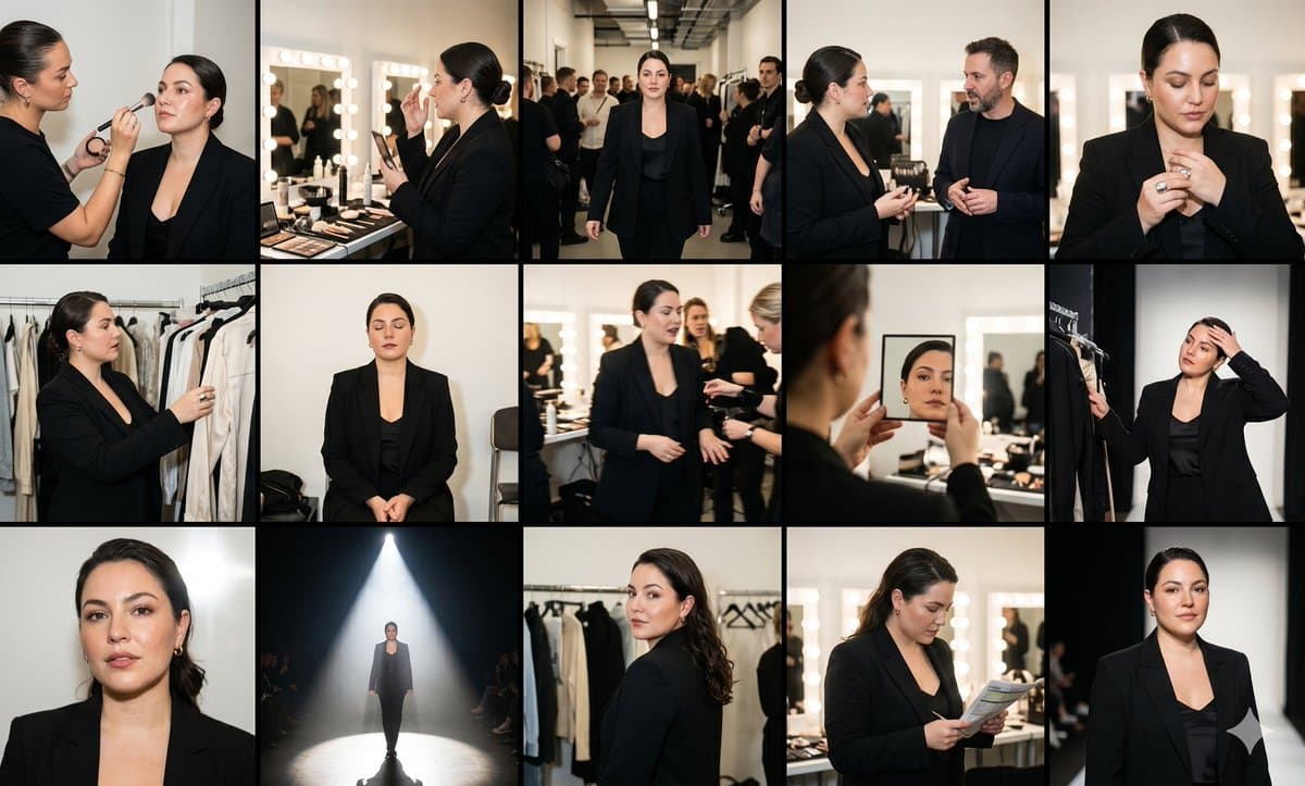Fashion Week Backstage Contact Sheet — example 1