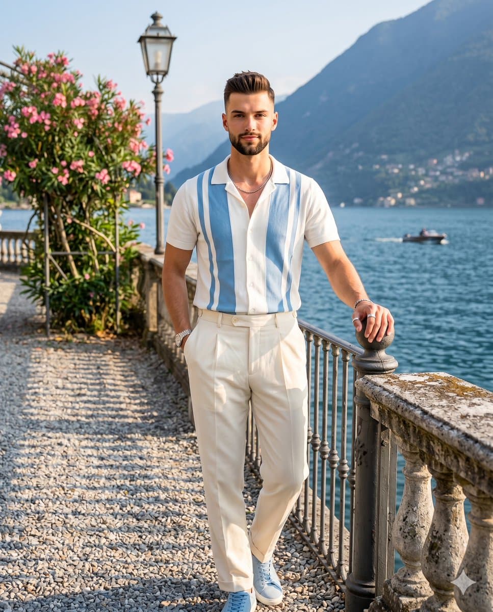 Athletic Man Lakeside Resort Wear Portrait — example 1