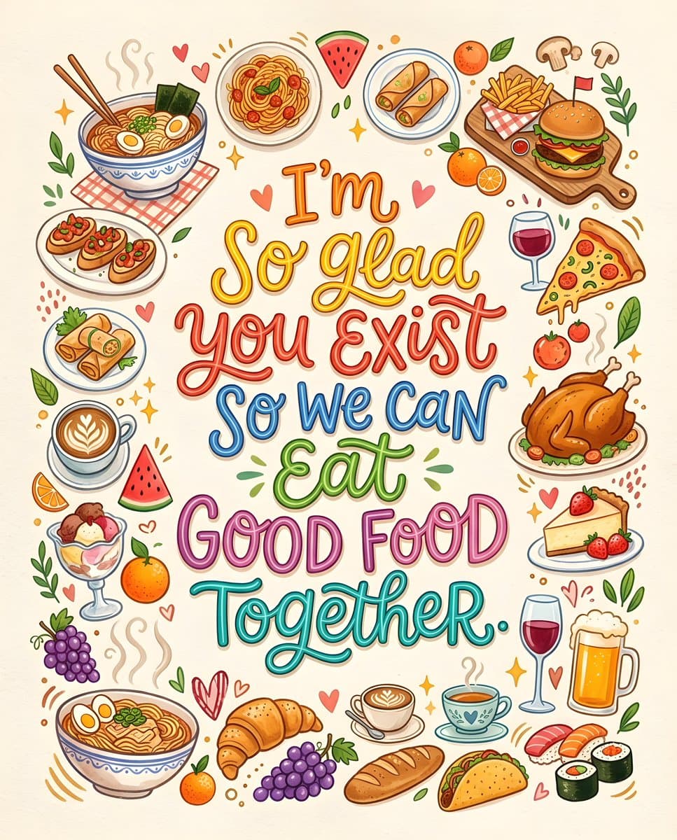 Whimsical Food Quote Illustration — example 1