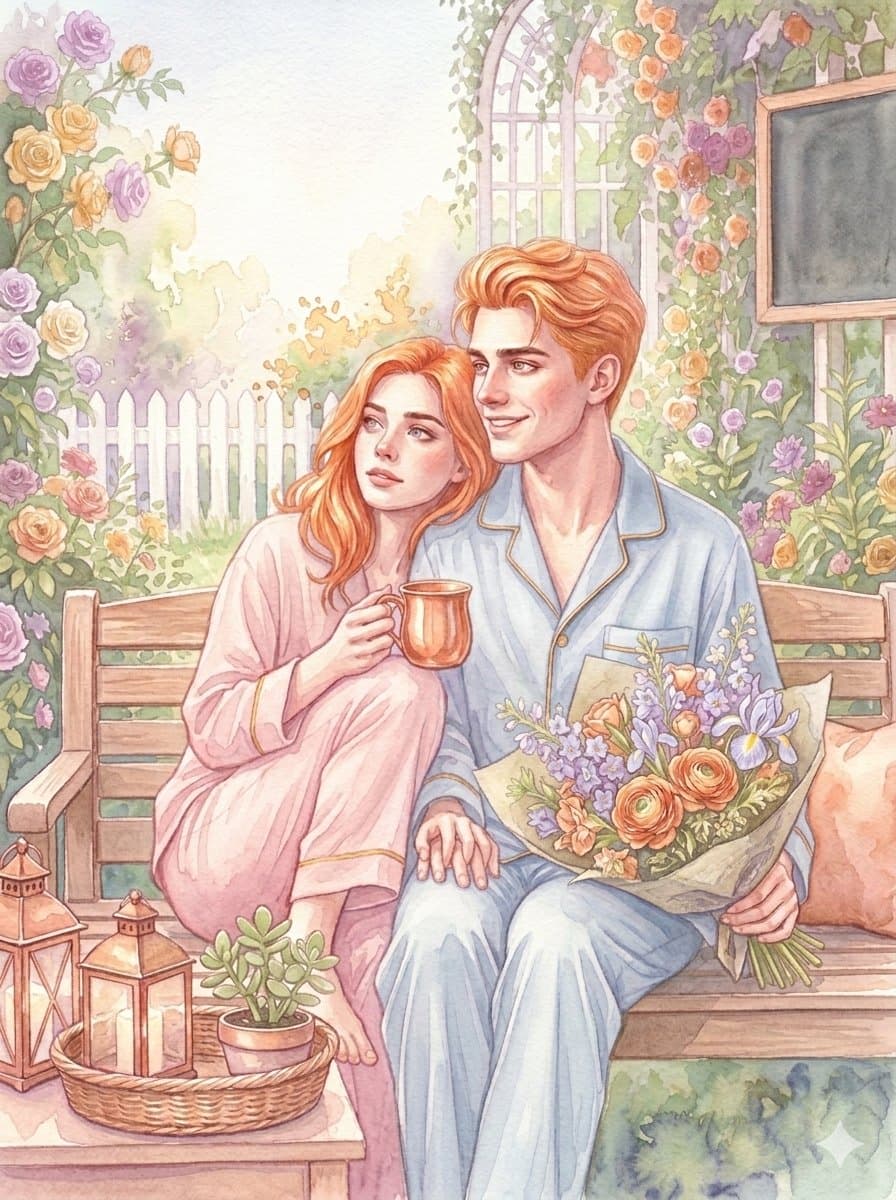 Romantic Garden Watercolor Illustration — example 1