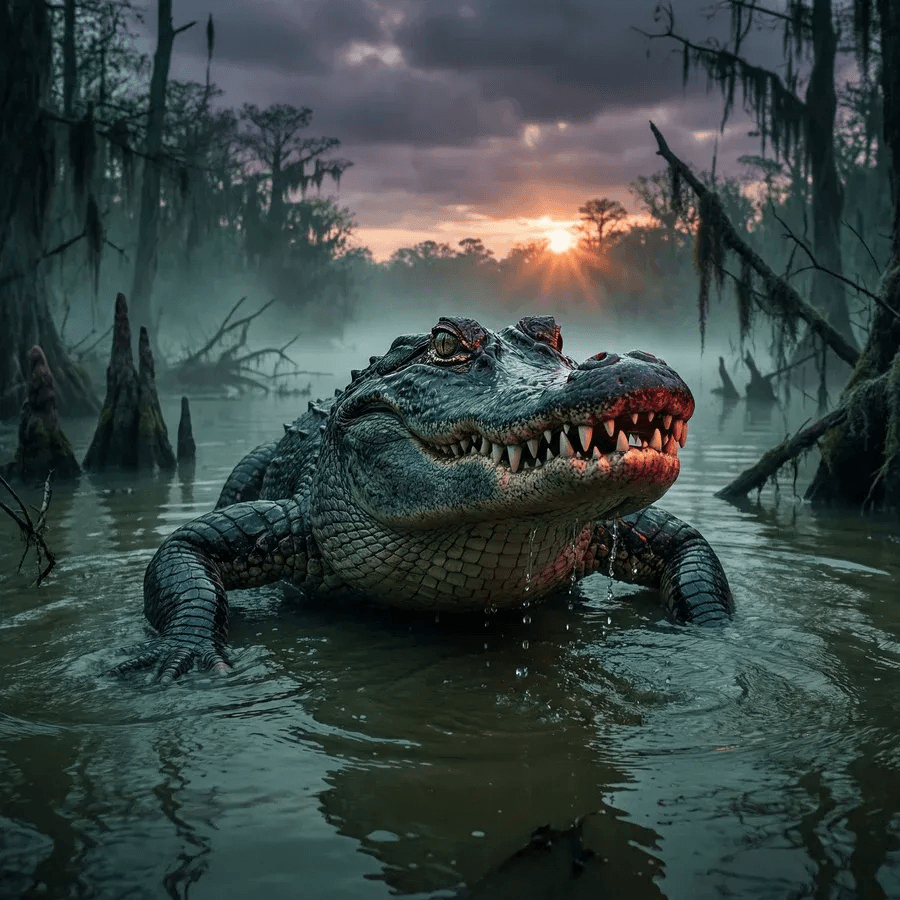 Alligator in Swamp Wildlife Photo — example 1