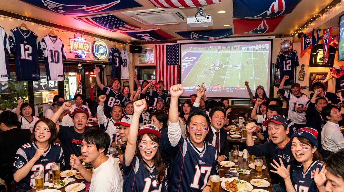 Japanese NFL Patriots fan scene image — example 1