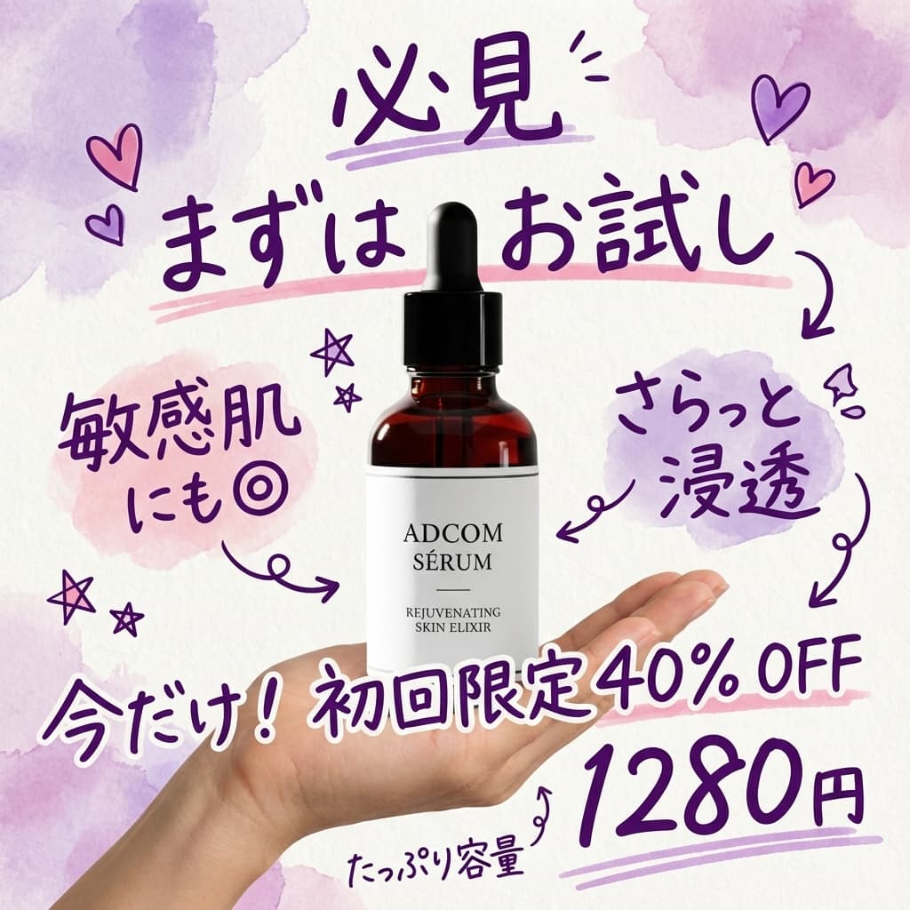 Instagram-style Japanese handwritten cosmetic ad — example 1