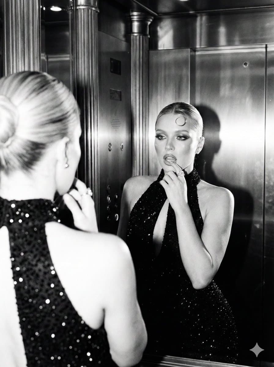 Black and White Glamour Photography Prompt for Nano Banana Pro — example 1