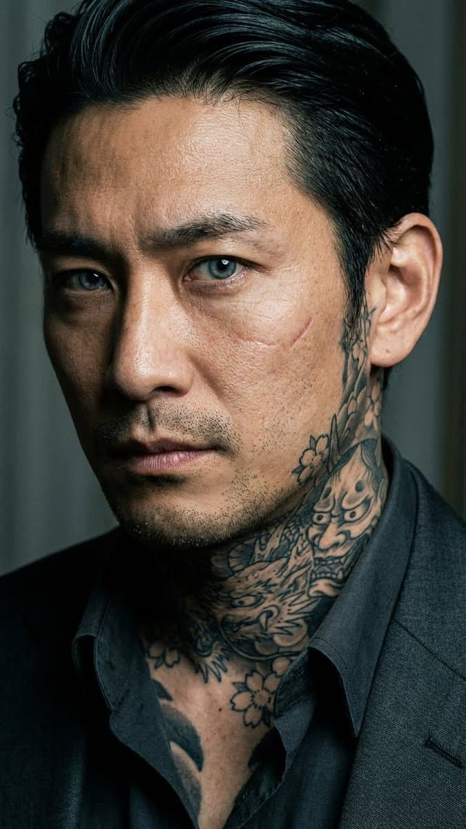 Yakuza Portrait with Irezumi Tattoos — example 1