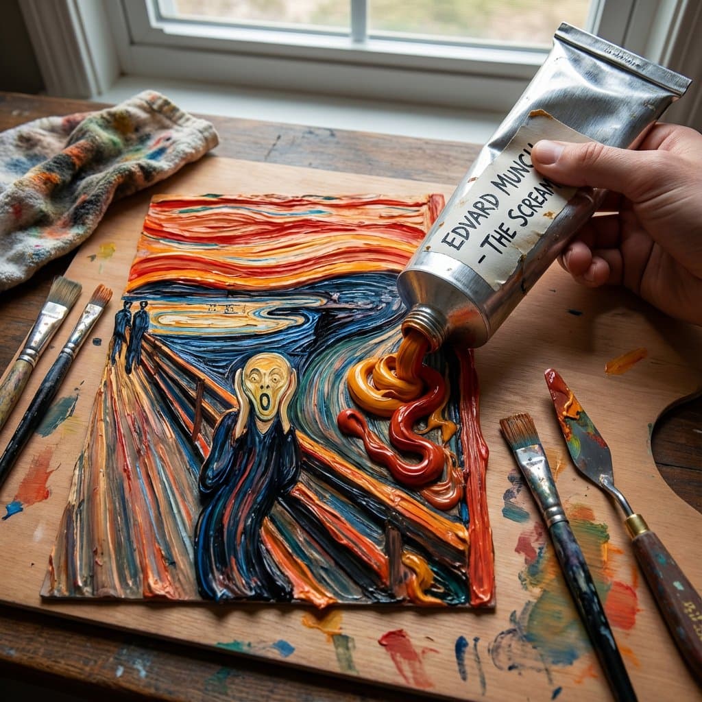 Paint Tube Squeeze: Famous Asian Painting in 3D Relief — example 1