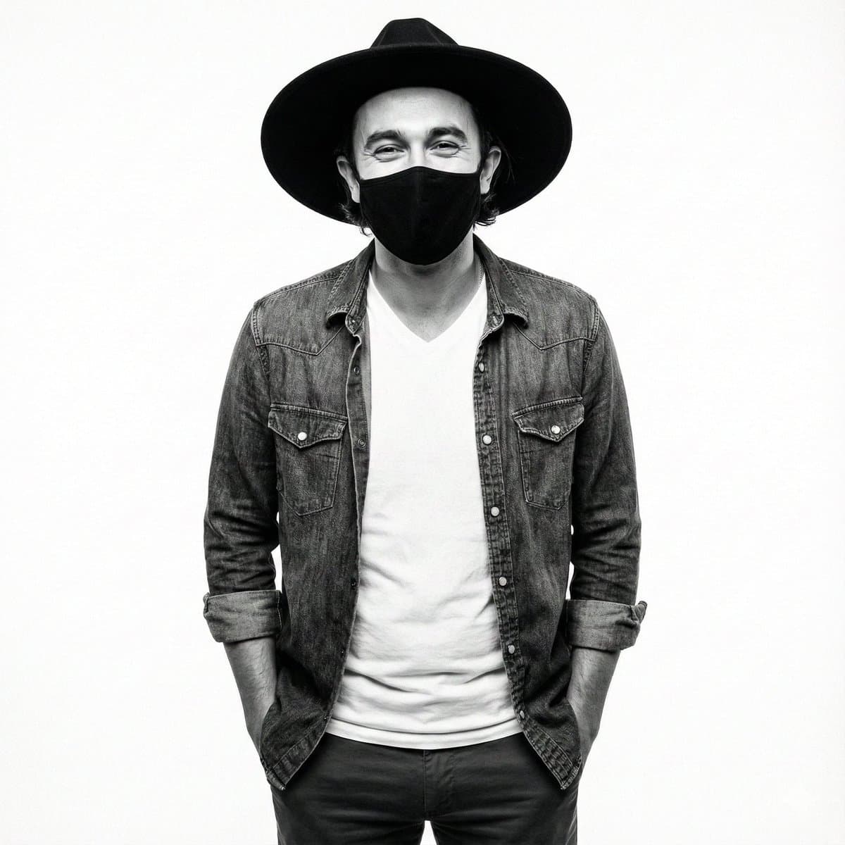 High-Contrast Monochrome Studio Portrait Prompt — example 1