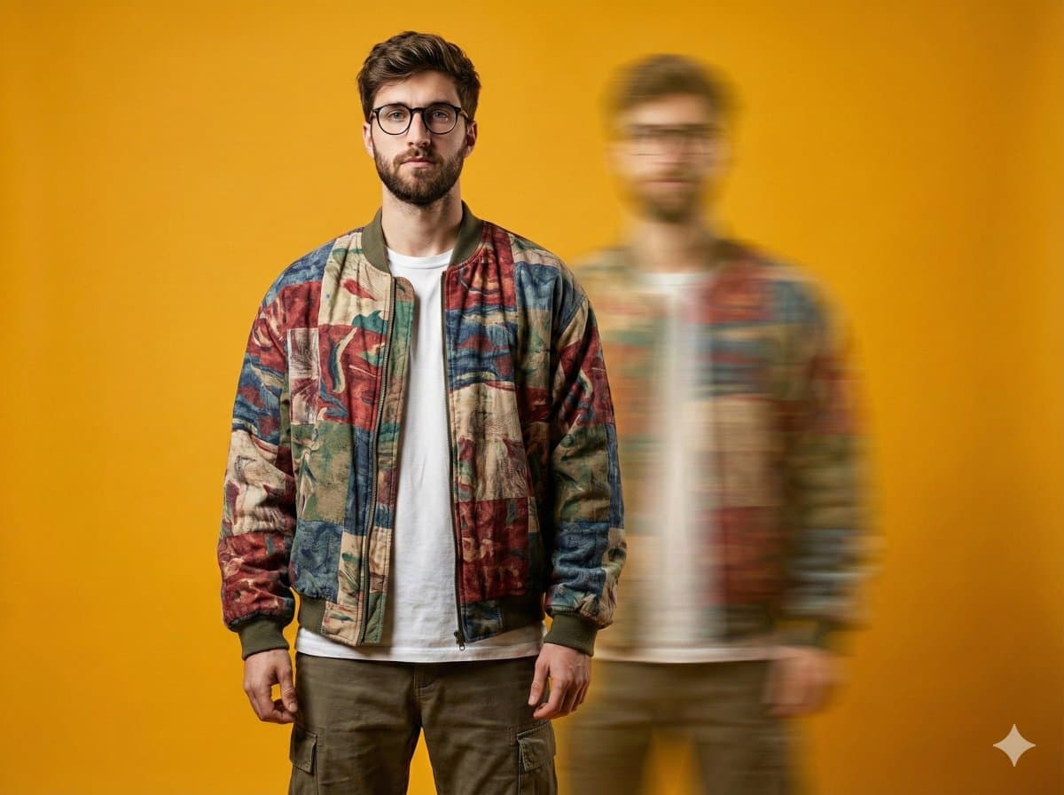 Avant-Garde Fashion Portrait with Ghost Duplicate