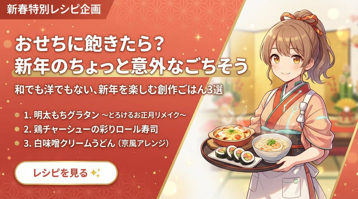 New Year Recipe Article Eyecatch Image Prompt (Neo-Japanese Style) — example 1