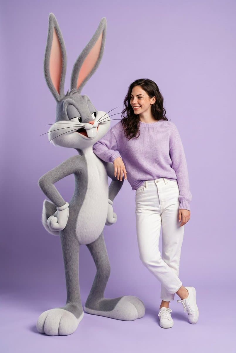 Playful Fashion Shoot with Giant Bugs Bunny — example 1