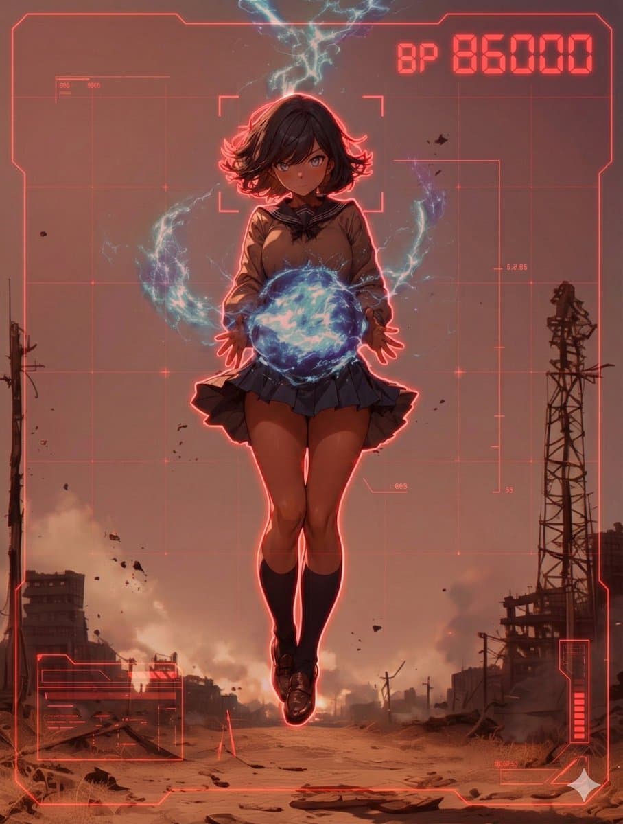 HUD battle power overlay for any character image — example 3