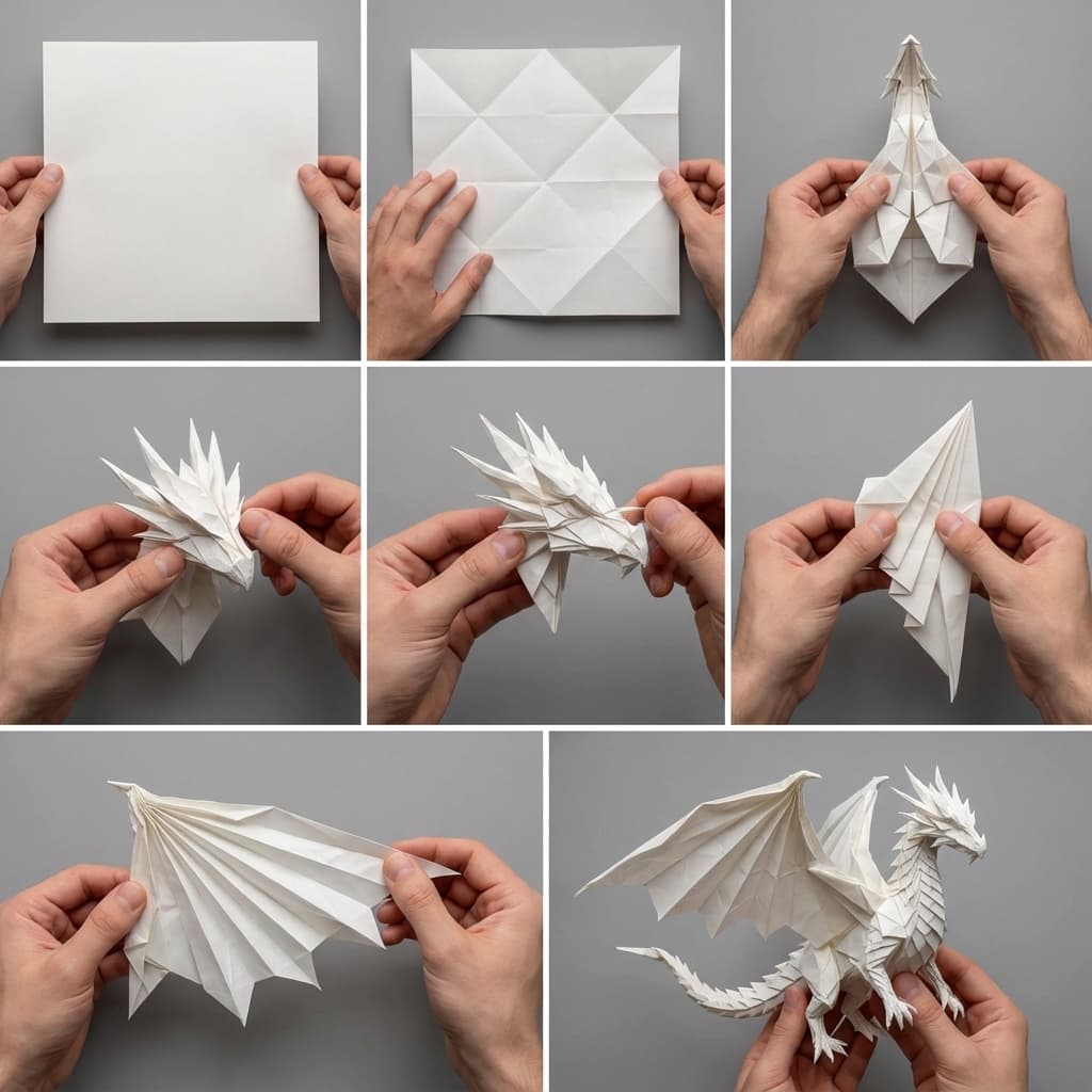 Origami-style step-by-step folding instructions — example 2