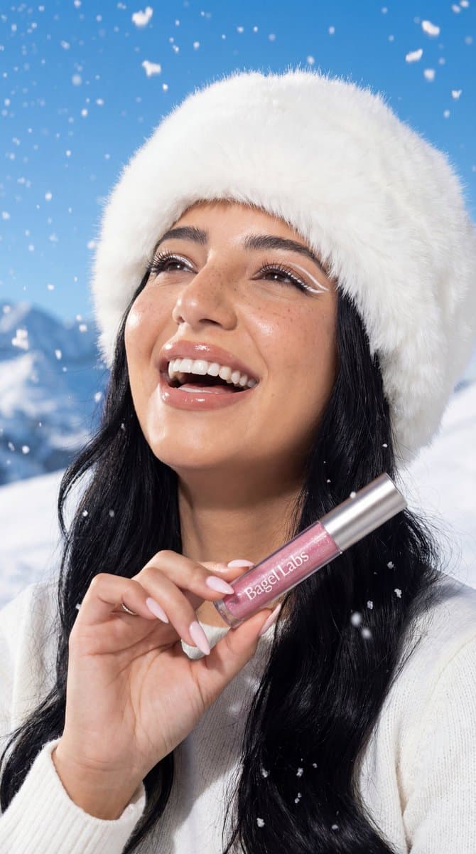 Ultra-Photorealistic Winter Beauty Ad Product Replacement — example 1