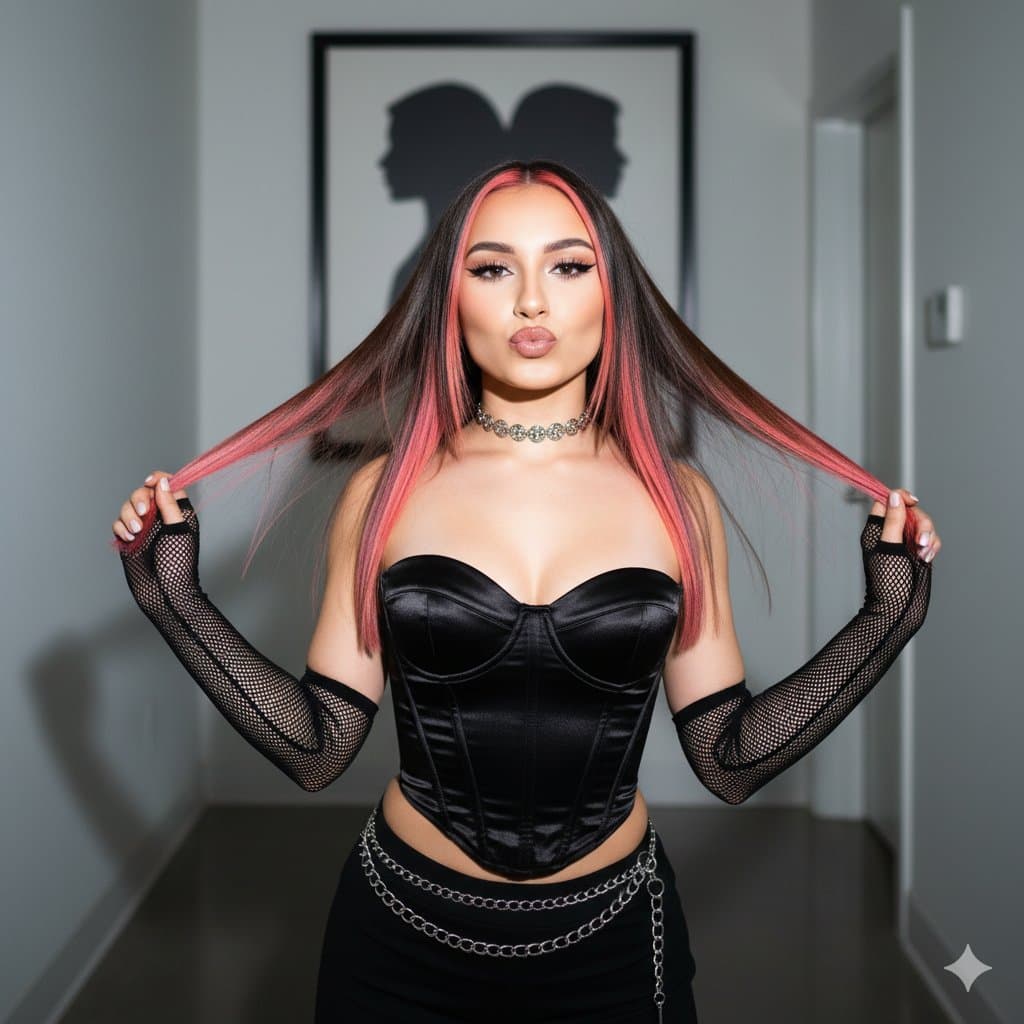 Y2K Influencer Flash Photography Portrait — example 1