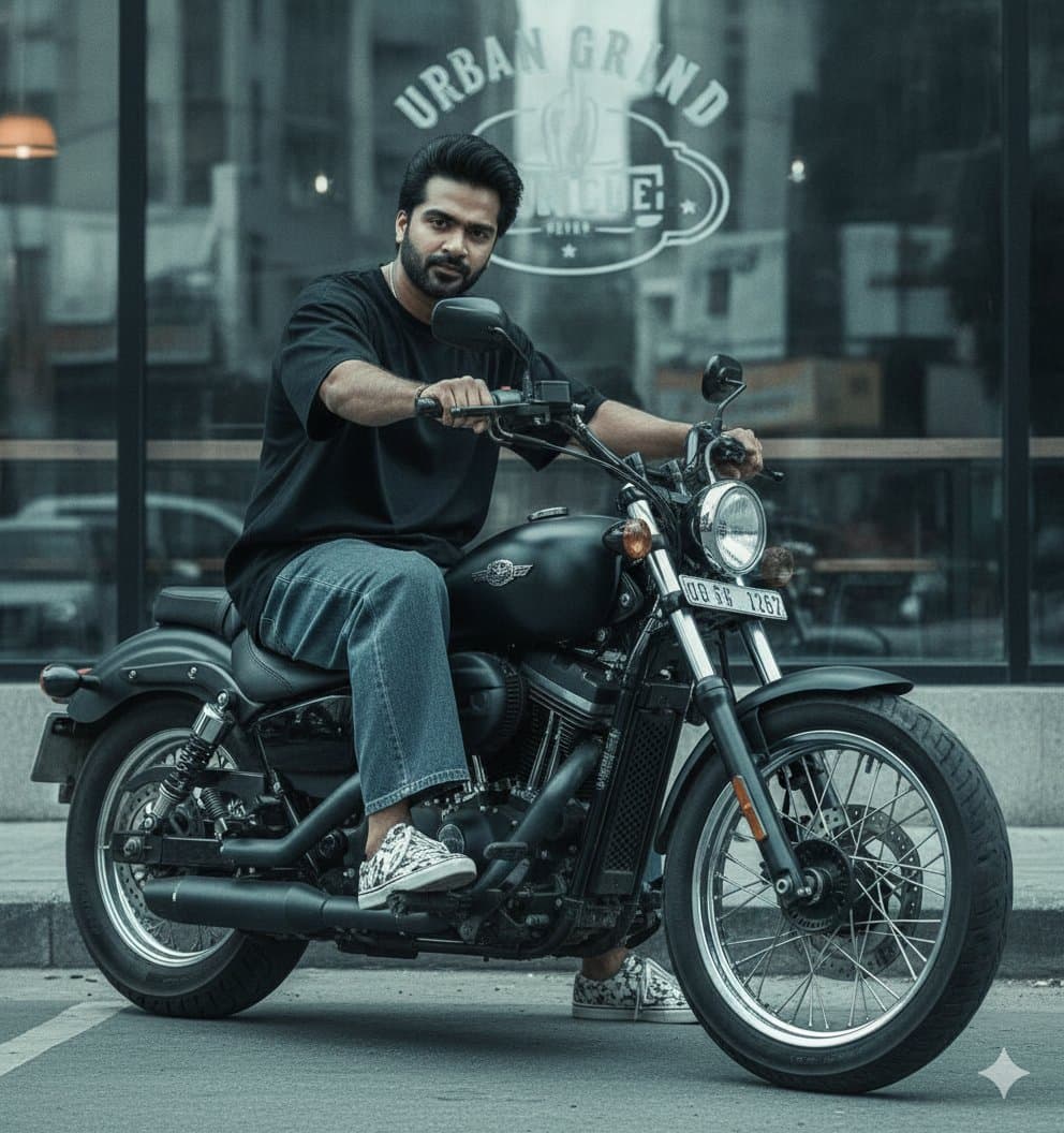 Cinematic Biker Street Style Portrait — example 3