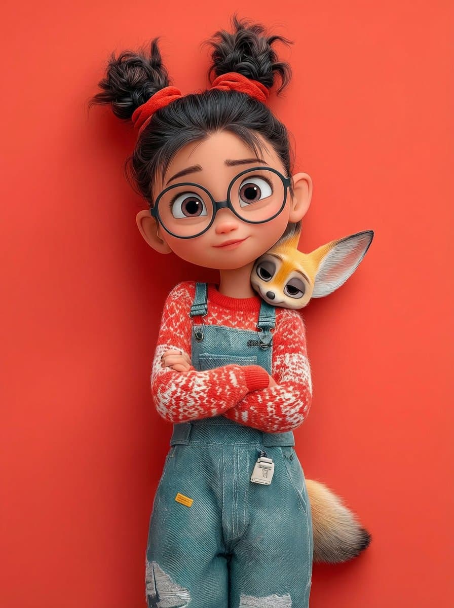Pixar-Style 3D Character Portrait with Fennec Fox — example 2