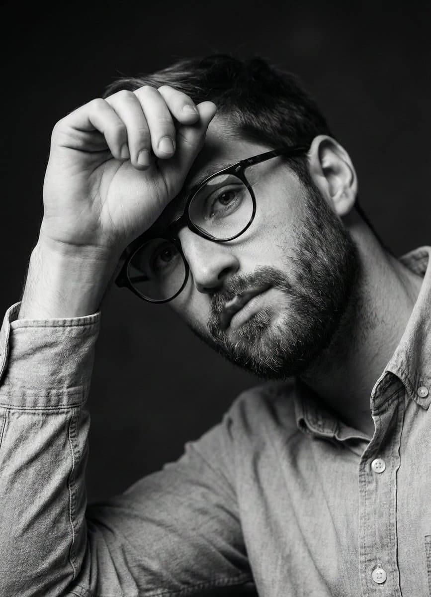High-Contrast Black and White Portrait Prompt — example 3