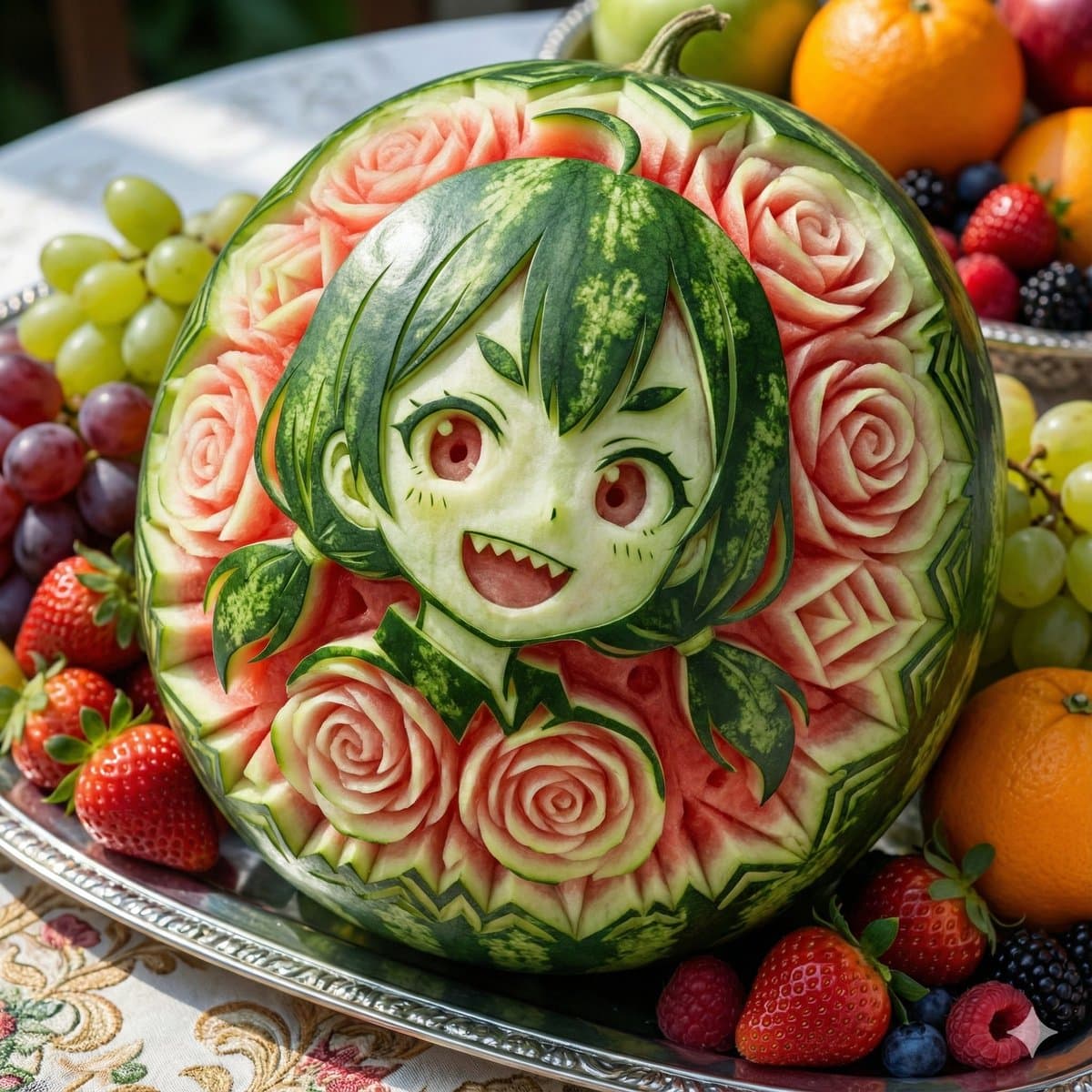 Photorealistic Watermelon Fruit Carving Prompt — example 1