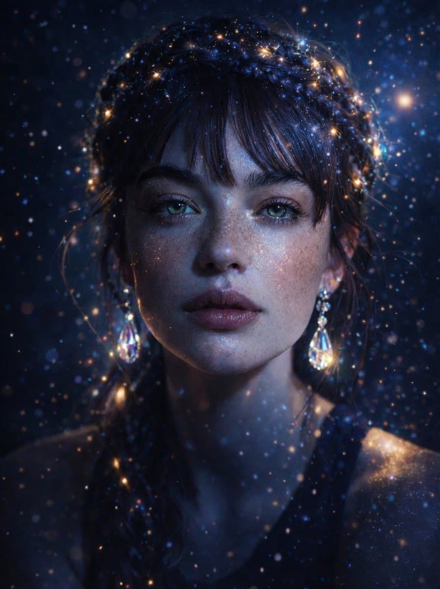 Magical Cinematic Portrait with Bioluminescent Light — example 1