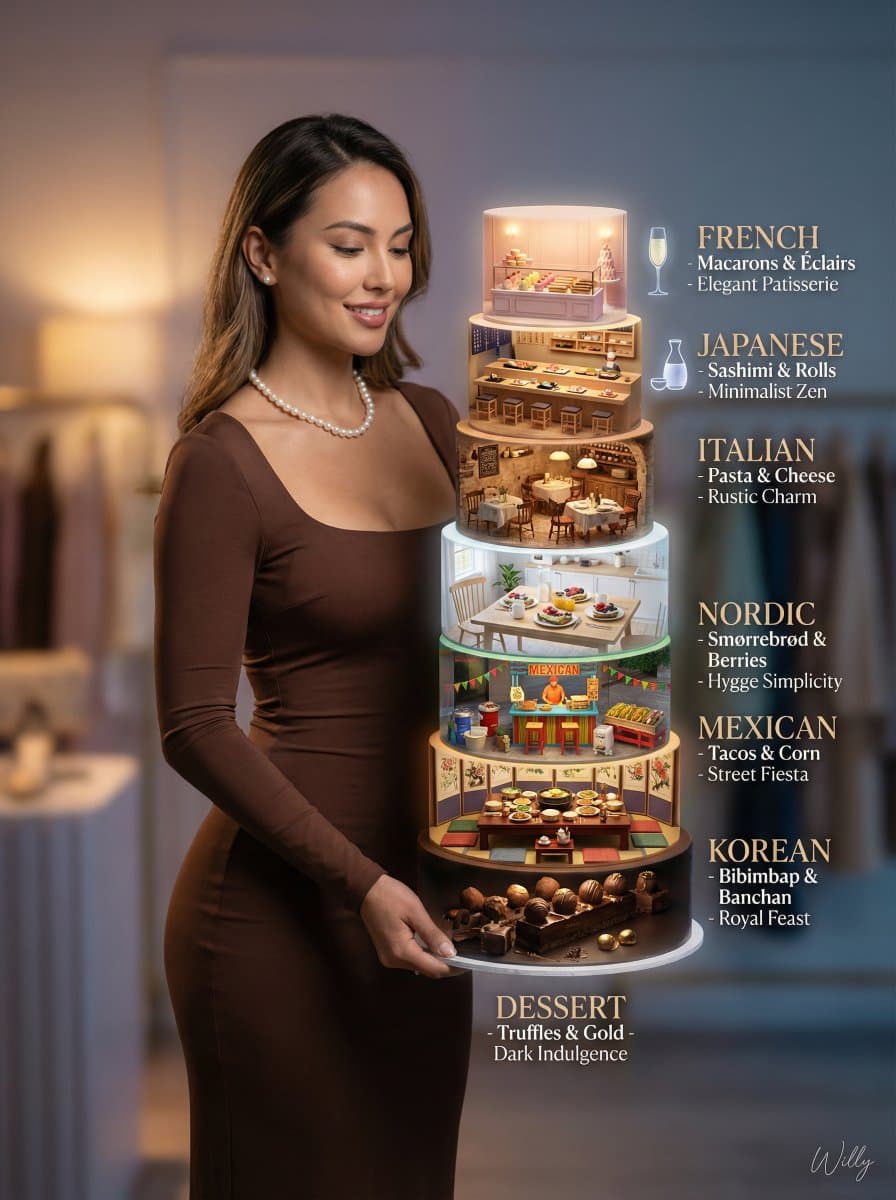 Gourmet Cake Editorial Hero Prompt — example 1